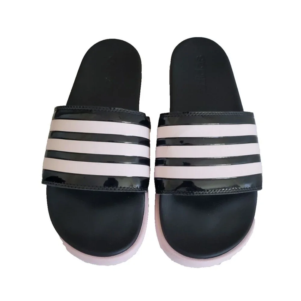 Adidas Shoes Adilette Platform Slides Sandals Black/Pink Men's Size 10 IH0720